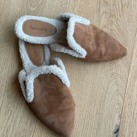 Splendid Liza Pointed Toe Mule in camel fur color - Picture 6 of 7